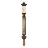 A SCOTTISH EARLY VICTORIAN ROSEWOOD STICK BAROMETER, BY DUNCAN MCGREGOR, GLASGOW AND GREENOCK MID 19