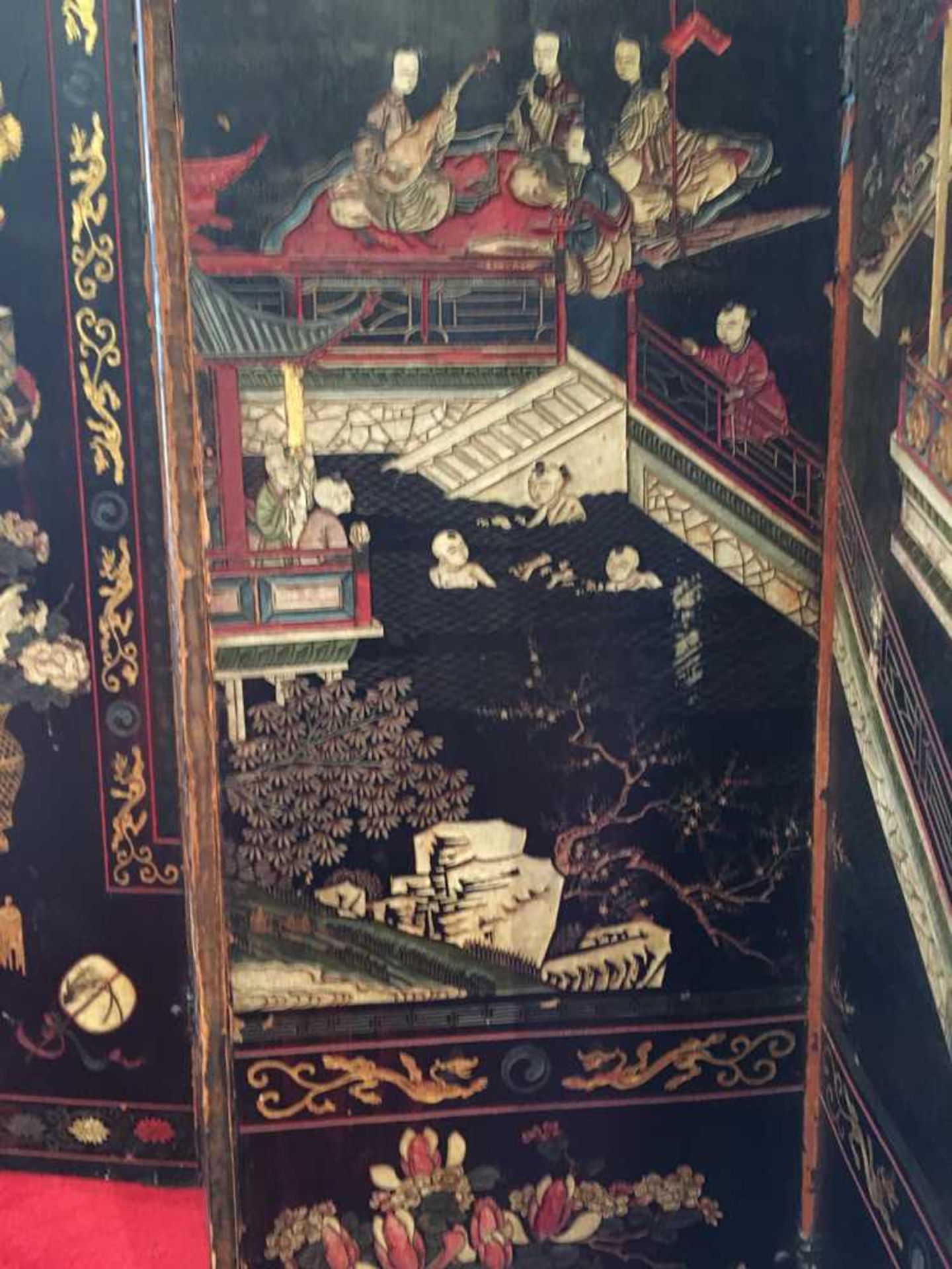 A CHINESE COROMANDEL BLACK LACQUER TWELVE-PANEL SCREEN QING DYNASTY, 18TH CENTURY - Image 15 of 72