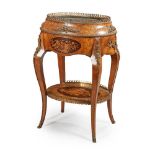 A LOUIS XV STYLE WALNUT, MARQUETRY AND GILT METAL JARDINIÈRE 19TH CENTURY