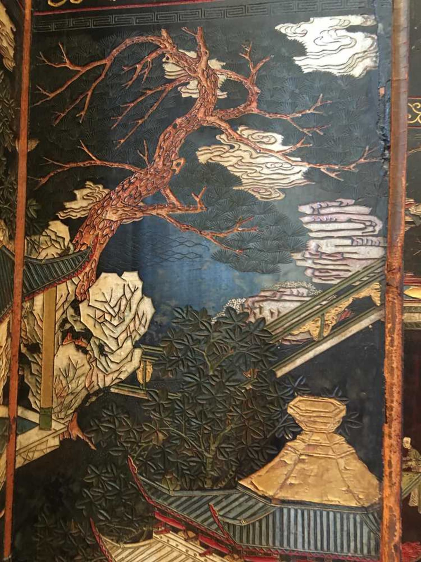 A CHINESE COROMANDEL BLACK LACQUER TWELVE-PANEL SCREEN QING DYNASTY, 18TH CENTURY - Image 18 of 72