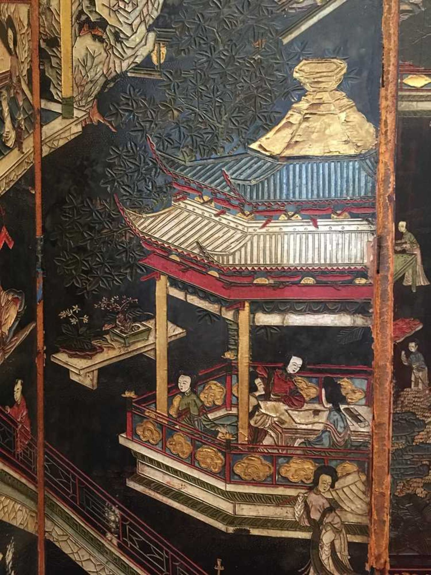 A CHINESE COROMANDEL BLACK LACQUER TWELVE-PANEL SCREEN QING DYNASTY, 18TH CENTURY - Image 19 of 72
