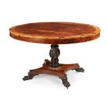 A REGENCY ROSEWOOD, EBONISED AND SIMULATED ROSEWOOD BREAKFAST TABLE EARLY 19TH CENTURY