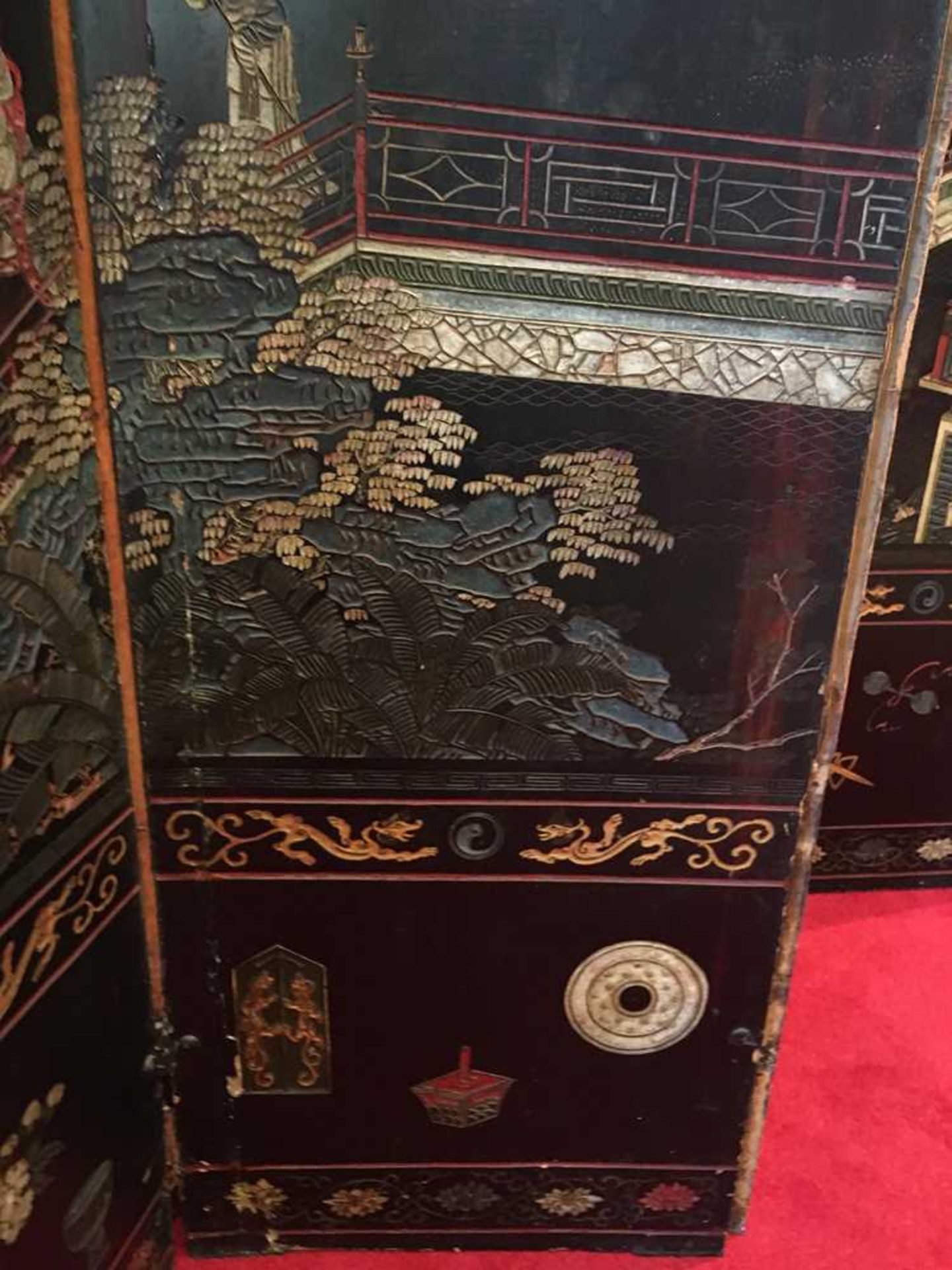 A CHINESE COROMANDEL BLACK LACQUER TWELVE-PANEL SCREEN QING DYNASTY, 18TH CENTURY - Image 28 of 72