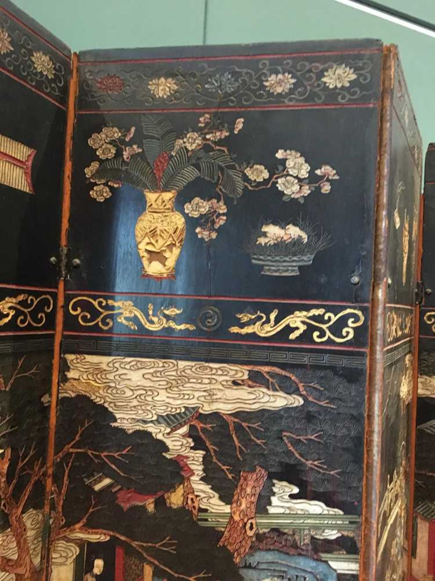 A CHINESE COROMANDEL BLACK LACQUER TWELVE-PANEL SCREEN QING DYNASTY, 18TH CENTURY - Image 32 of 72