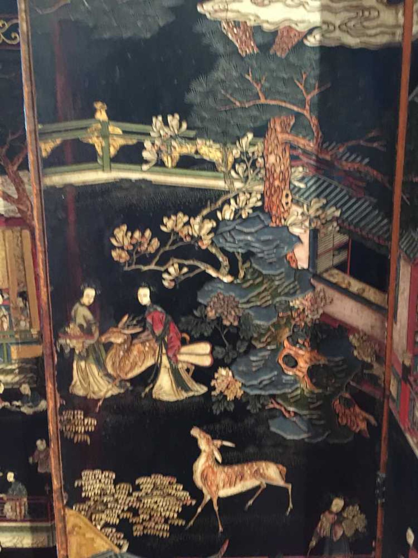 A CHINESE COROMANDEL BLACK LACQUER TWELVE-PANEL SCREEN QING DYNASTY, 18TH CENTURY - Image 41 of 72