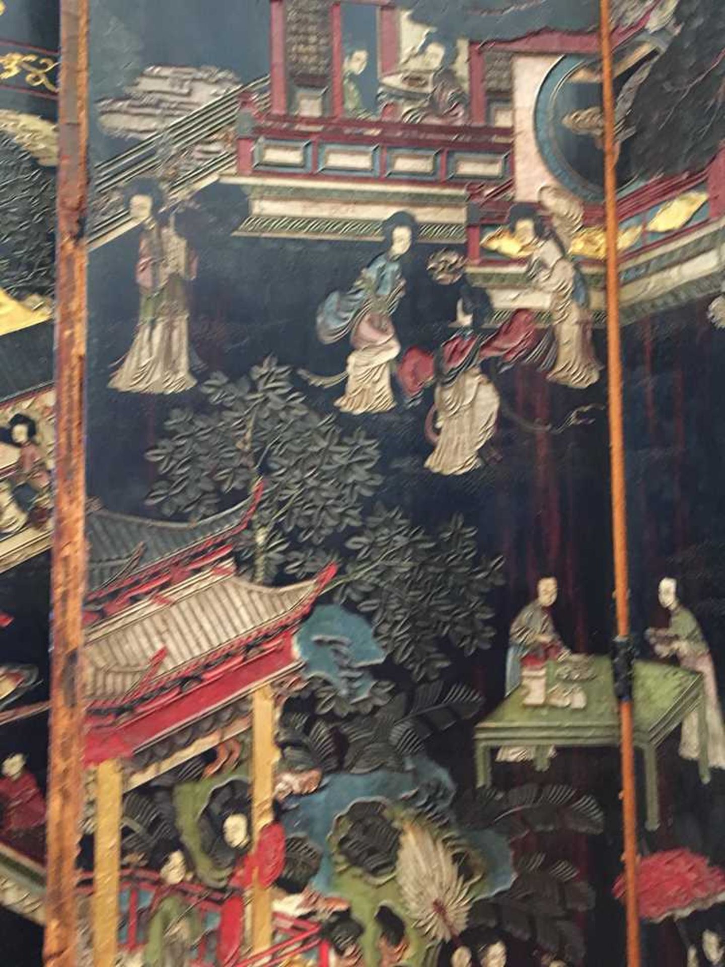 A CHINESE COROMANDEL BLACK LACQUER TWELVE-PANEL SCREEN QING DYNASTY, 18TH CENTURY - Image 24 of 72