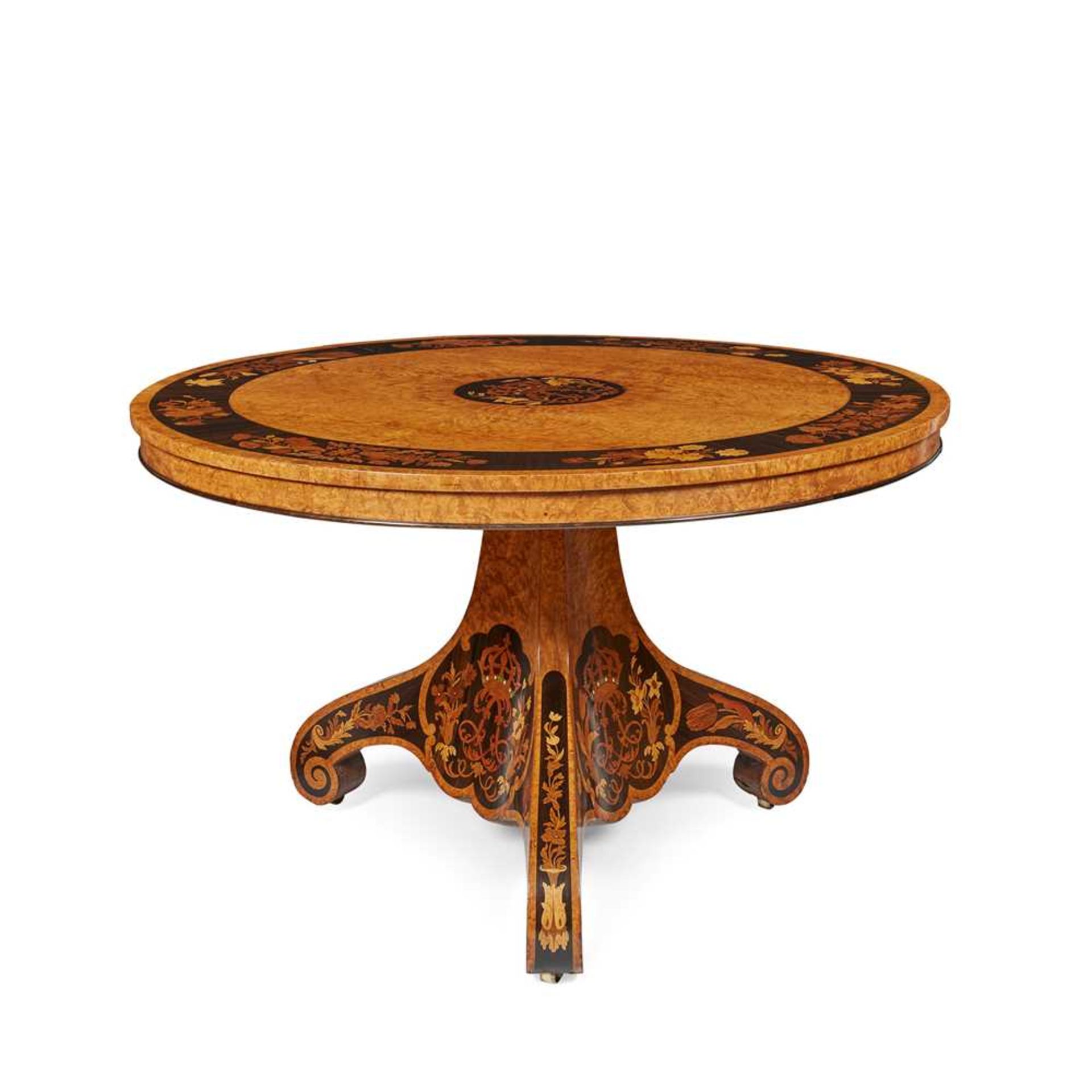 KING LOUIS-PHILIPPE'S AMBOYNA, WALNUT, IVORY AND EBONY MARQUETRY CENTRE TABLE, ATTRIBUTED TO GEORGE - Image 2 of 5