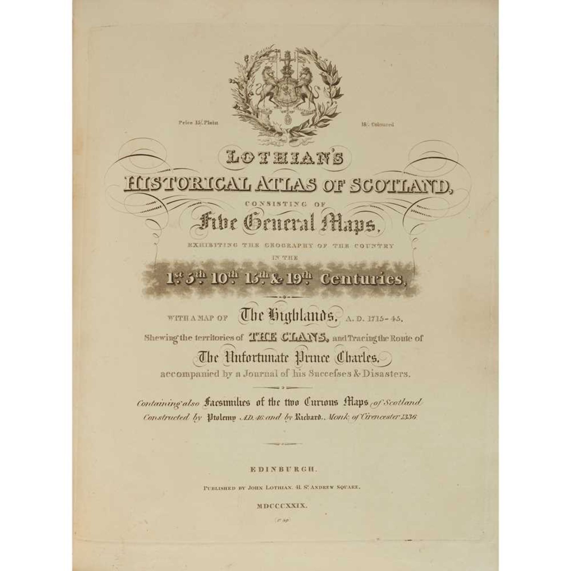 Lothian, John Lothian’s Historical Atlas of Scotland