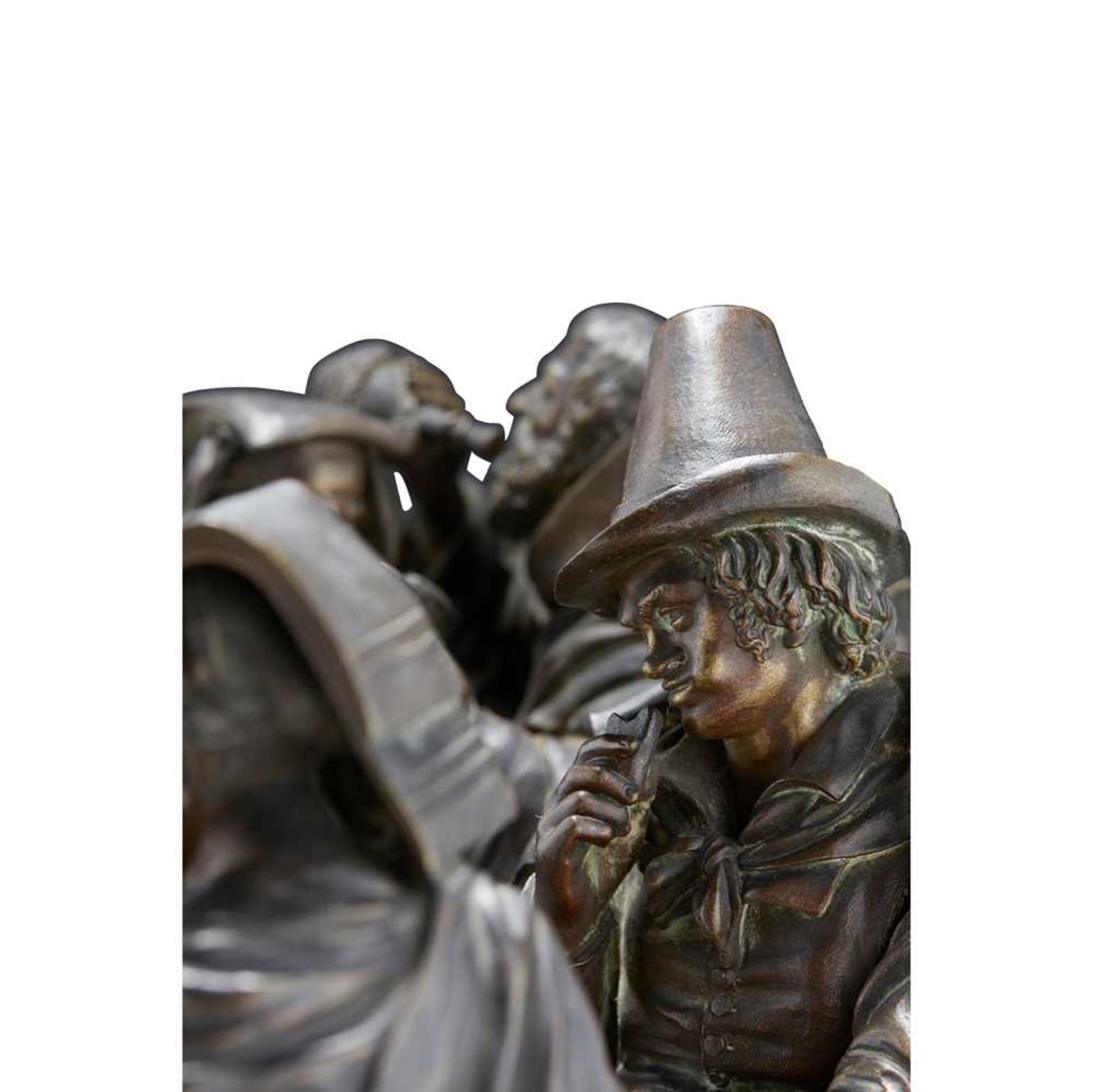 A LARGE CONTINENTAL BRONZE GENRE SCENE FIGURE GROUP 19TH CENTURY - Image 8 of 27