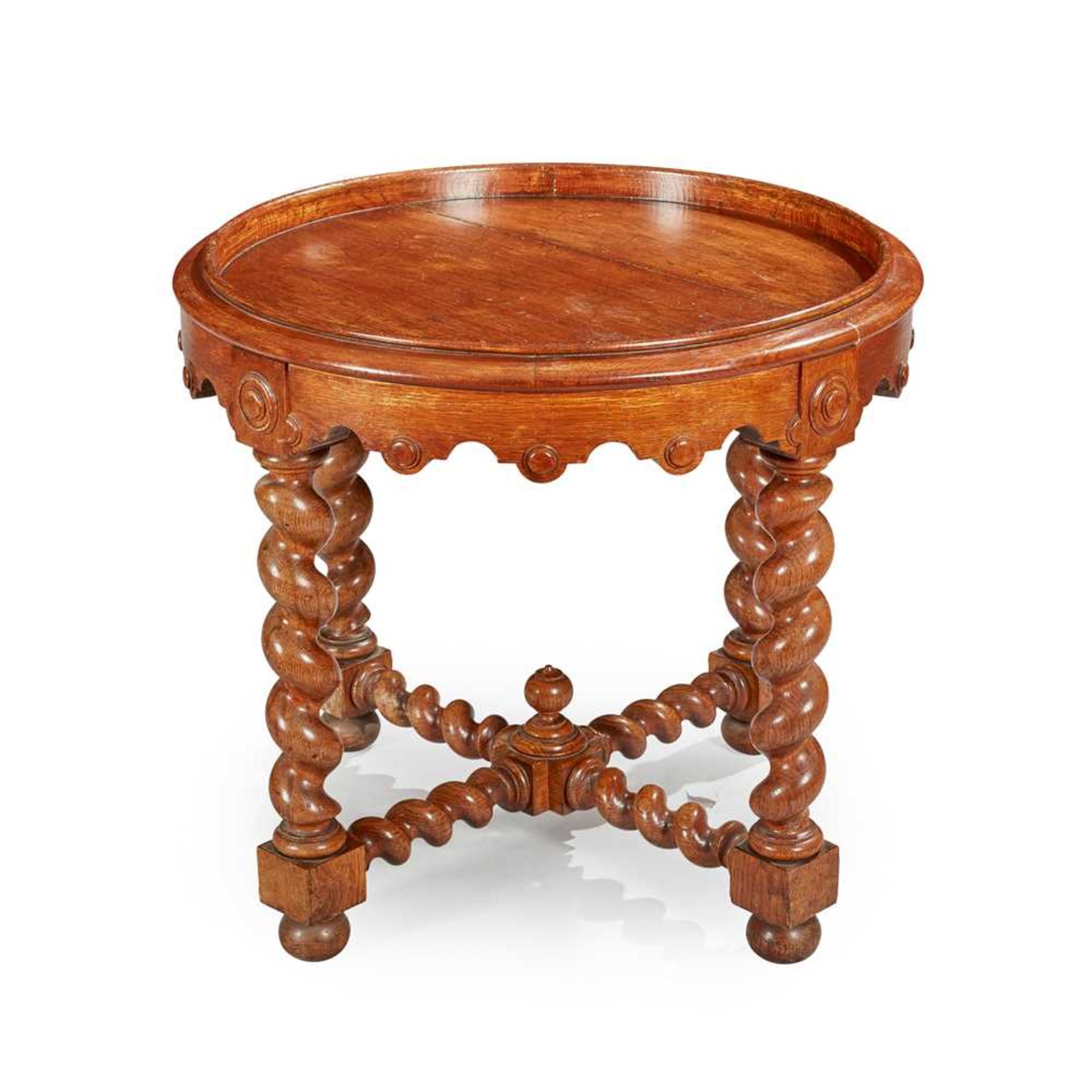 A JACOBEAN REVIVAL OAK OCCASIONAL TABLE EARLY 20TH CENTURY - Image 2 of 10