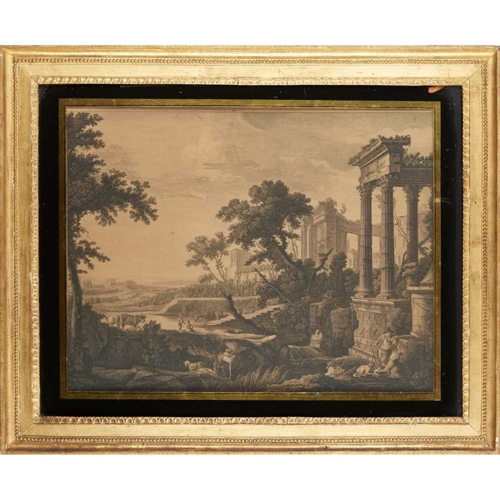 A PAIR OF LANDSCAPE PRINTS 18TH CENTURY - Image 5 of 12