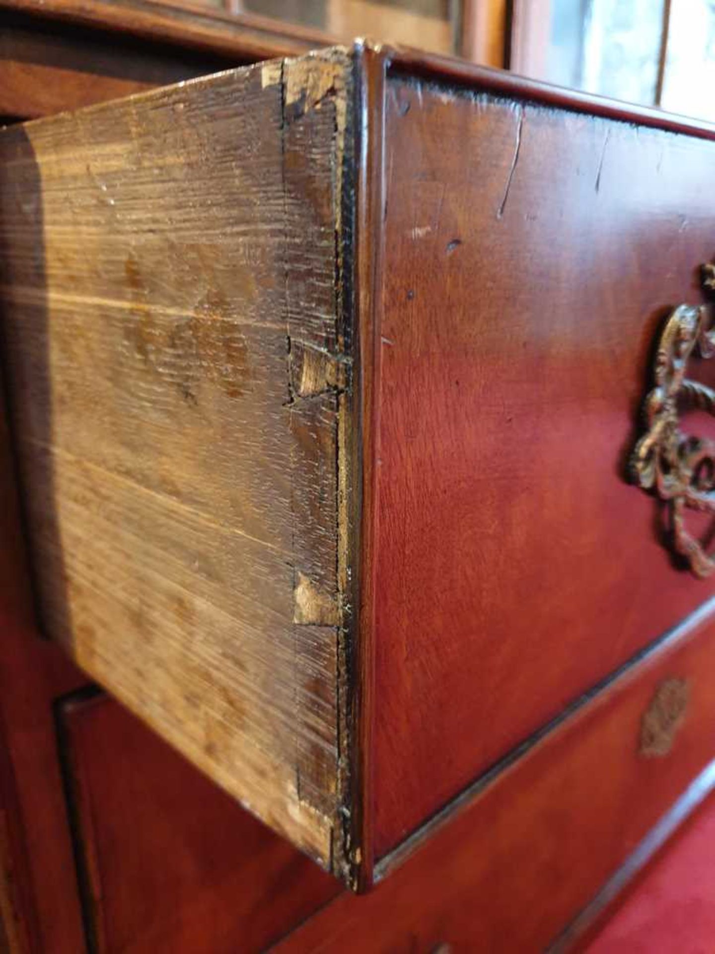A DUTCH MAHOGANY BOOKCASE ON CHEST LATE 18TH CENTURY - Image 3 of 10