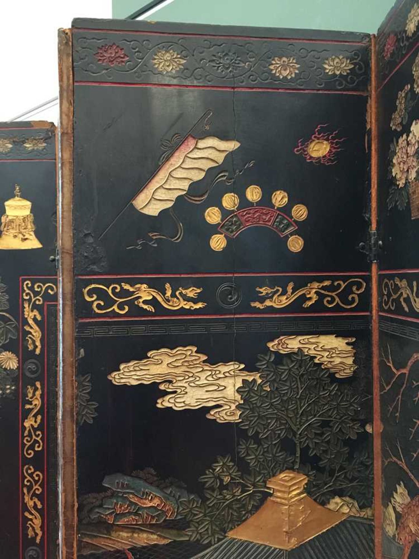 A CHINESE COROMANDEL BLACK LACQUER TWELVE-PANEL SCREEN QING DYNASTY, 18TH CENTURY - Image 13 of 72
