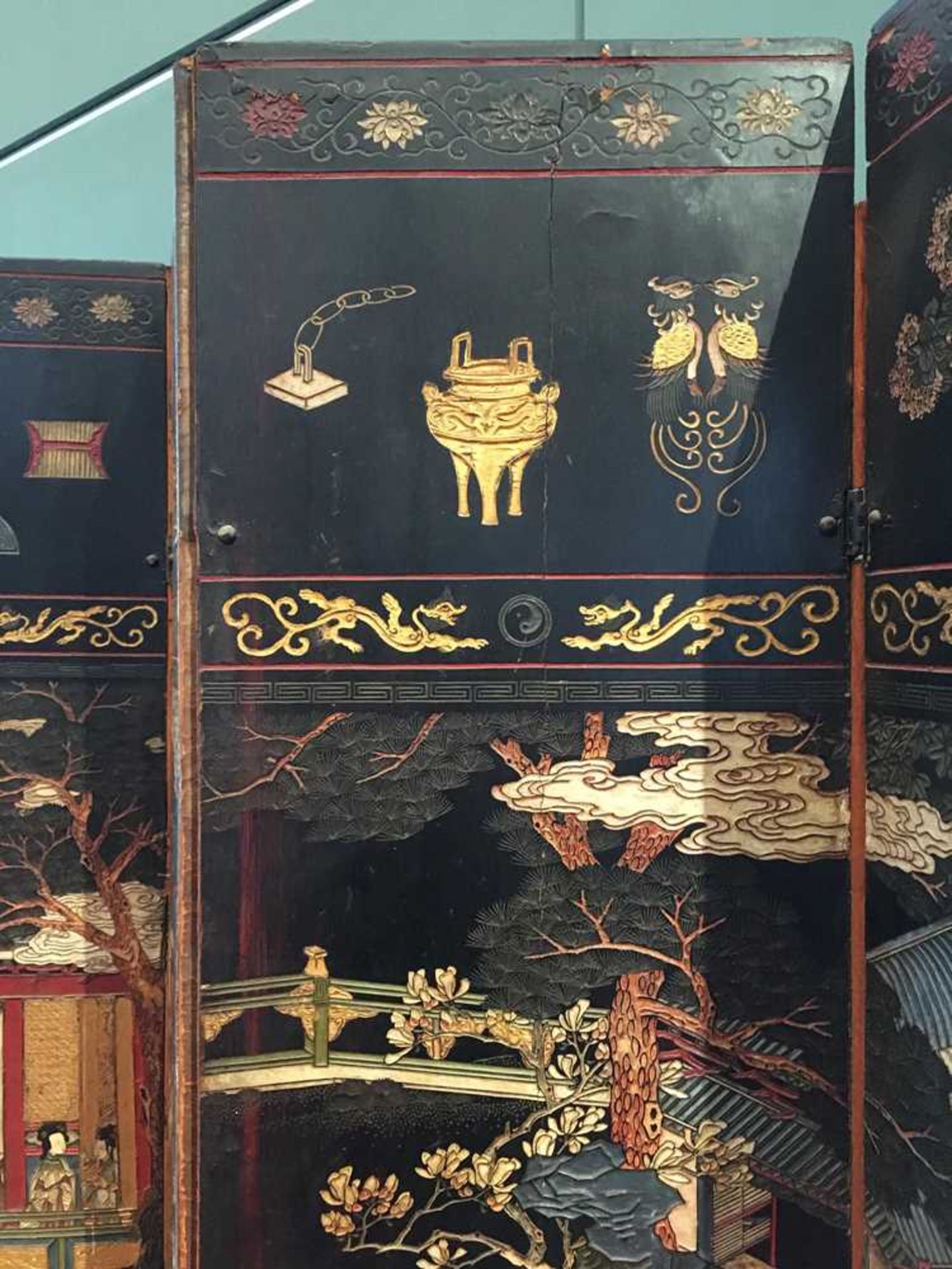 A CHINESE COROMANDEL BLACK LACQUER TWELVE-PANEL SCREEN QING DYNASTY, 18TH CENTURY - Image 36 of 72