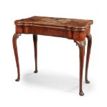 A GEORGE II WALNUT CARD TABLE EARLY 18TH CENTURY