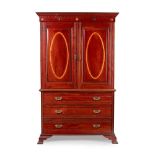 A VICTORIAN MAHOGANY LINEN PRESS LATE 19TH CENTURY