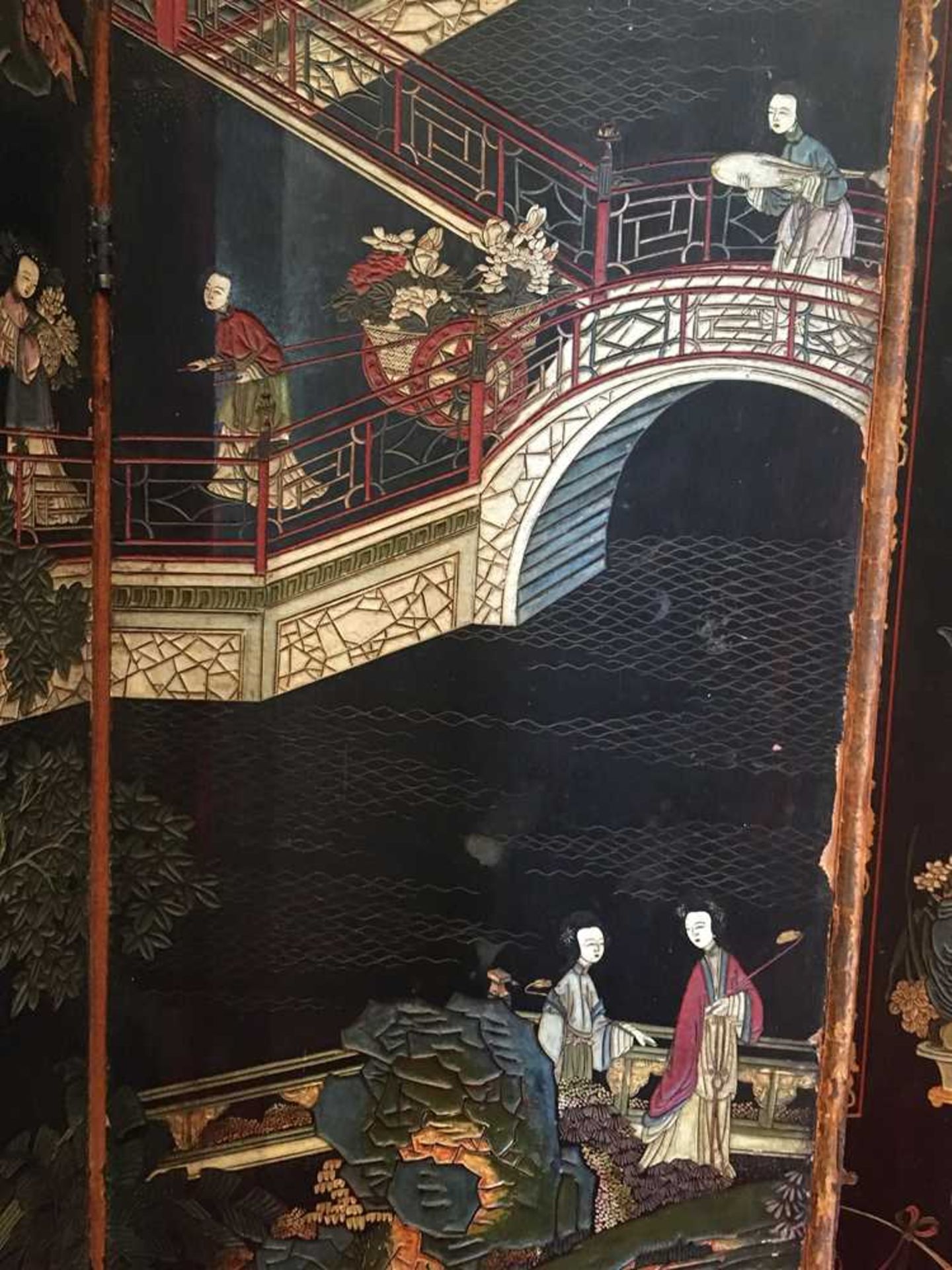 A CHINESE COROMANDEL BLACK LACQUER TWELVE-PANEL SCREEN QING DYNASTY, 18TH CENTURY - Image 53 of 72