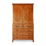 A GEORGE III MAHOGANY SECRETAIRE PRESS CUPBOARD LATE 18TH CENTURY