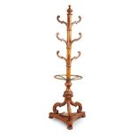 A VICTORIAN OAK COAT AND HAT STAND MID/LATE 19TH CENTURY