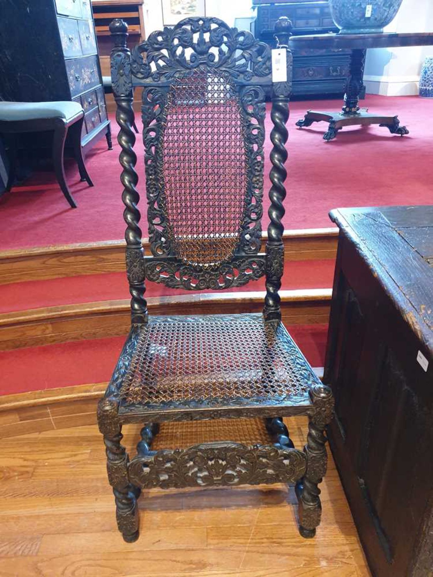 A PAIR OF CHARLES II STAINED AND EBONISED BEECH CHAIRS LATE 17TH CENTURY - Image 16 of 20