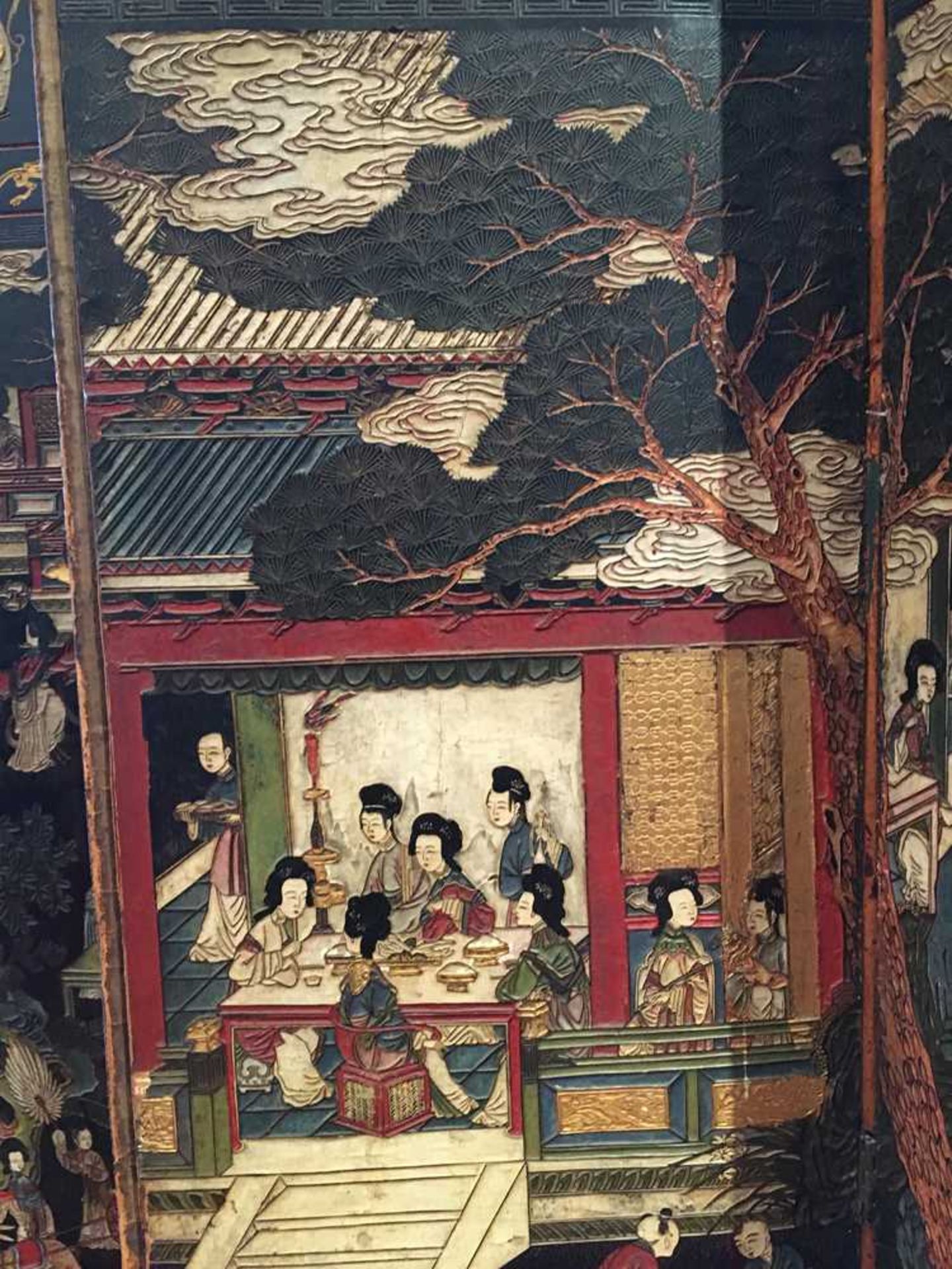 A CHINESE COROMANDEL BLACK LACQUER TWELVE-PANEL SCREEN QING DYNASTY, 18TH CENTURY - Image 29 of 72