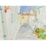 GLEN SCOULLER R.S.W., R.G.I. (SCOTTISH 1950-) STREET VINES, OMIDHOS, CYPRUS