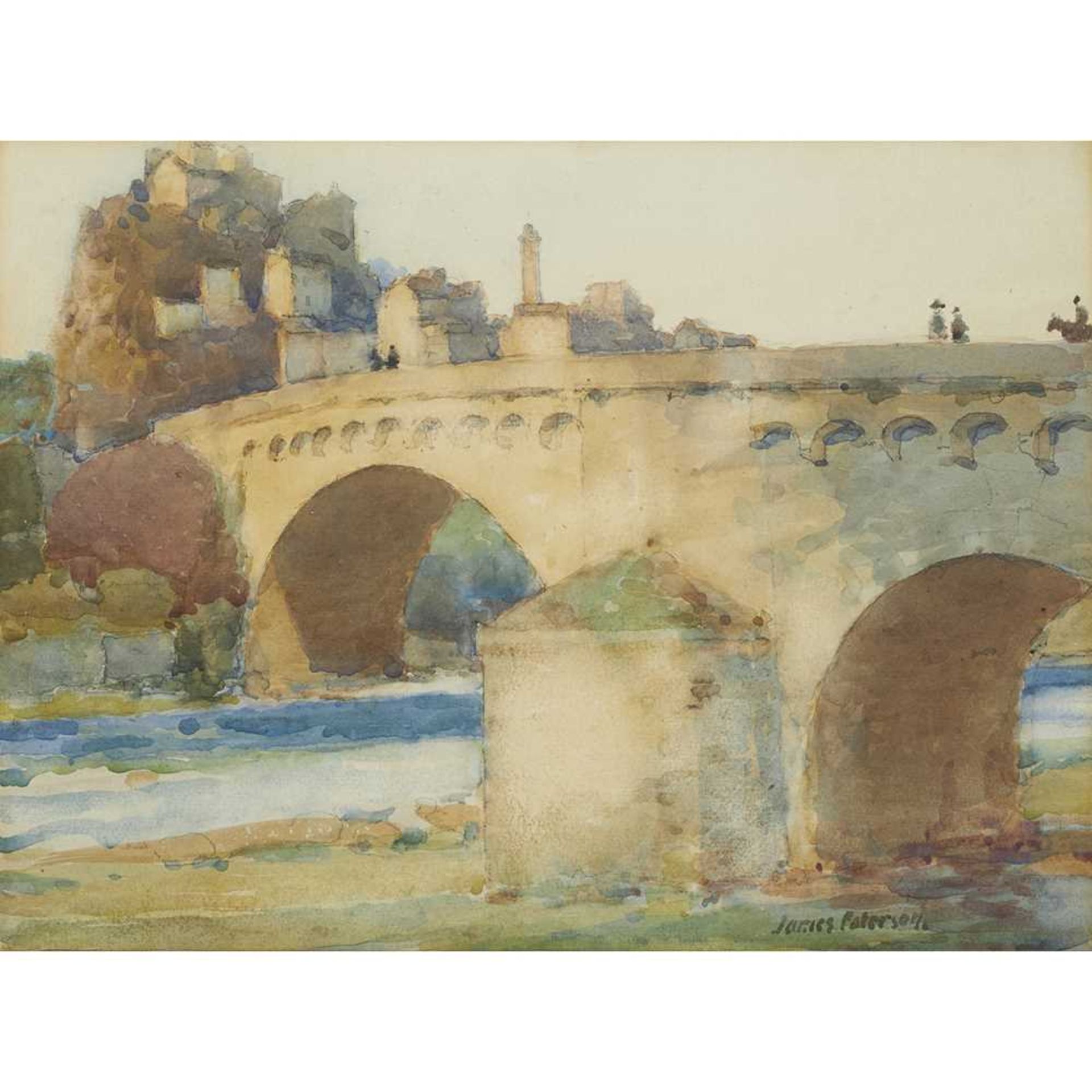 JAMES PATERSON R.S.W., R.S.A., R.W.S. (SCOTTISH 1854-1932) THE RESTONICO BRIDGE, CORTE CORSICA