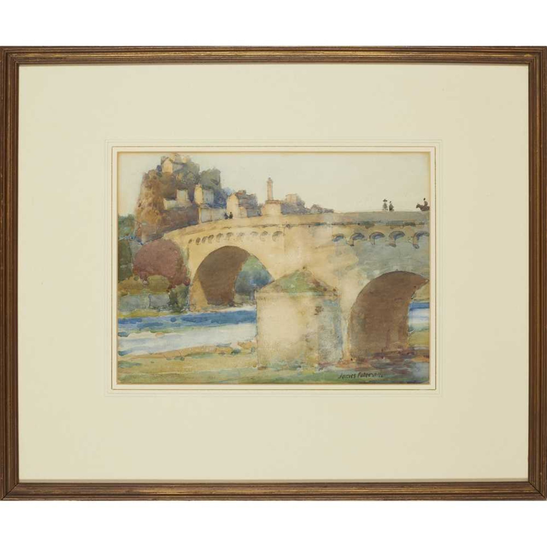 JAMES PATERSON R.S.W., R.S.A., R.W.S. (SCOTTISH 1854-1932) THE RESTONICO BRIDGE, CORTE CORSICA - Image 2 of 3