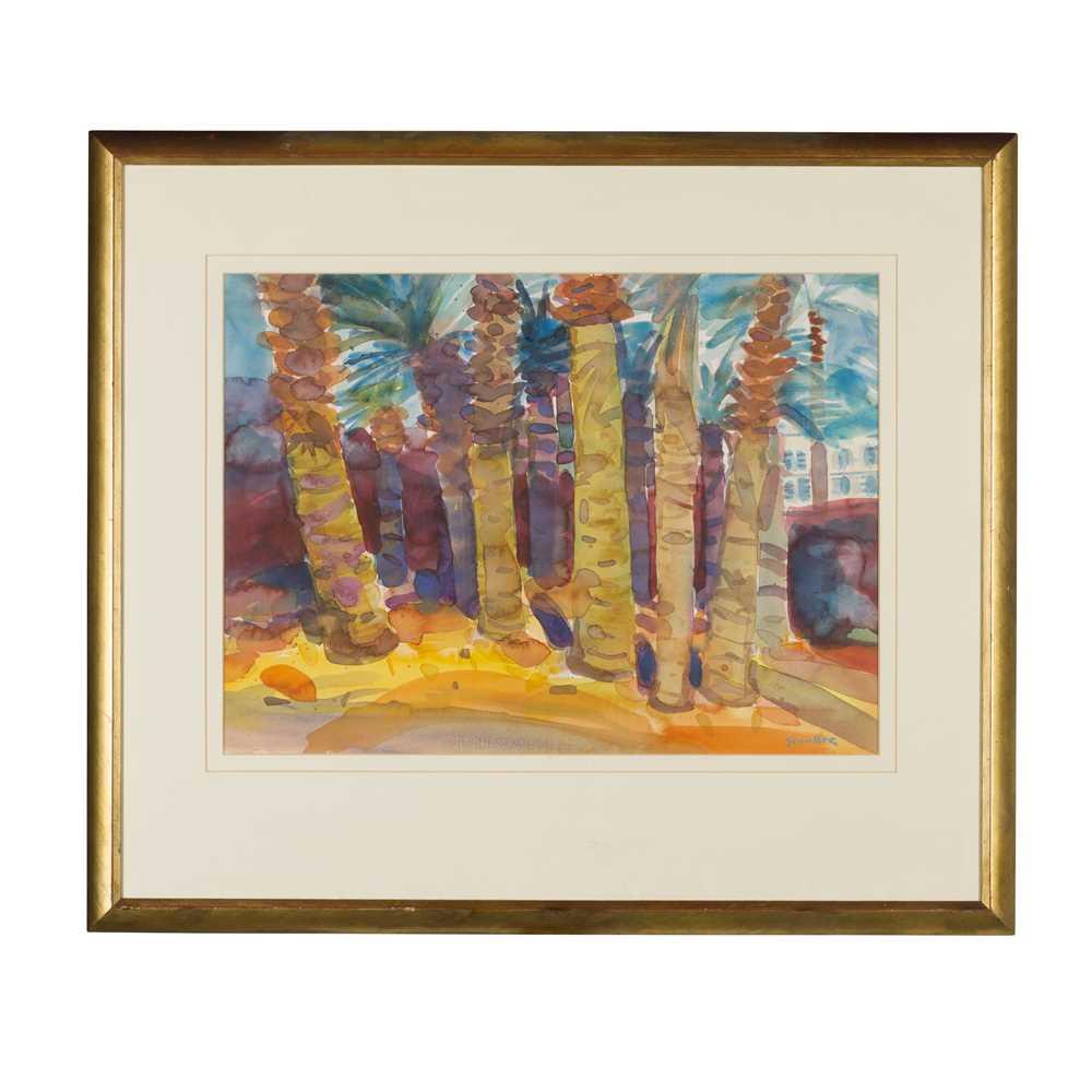 GLEN SCOULLER R.S.W., R.G.I. (SCOTTISH 1950-) PALM TREES - Image 2 of 3