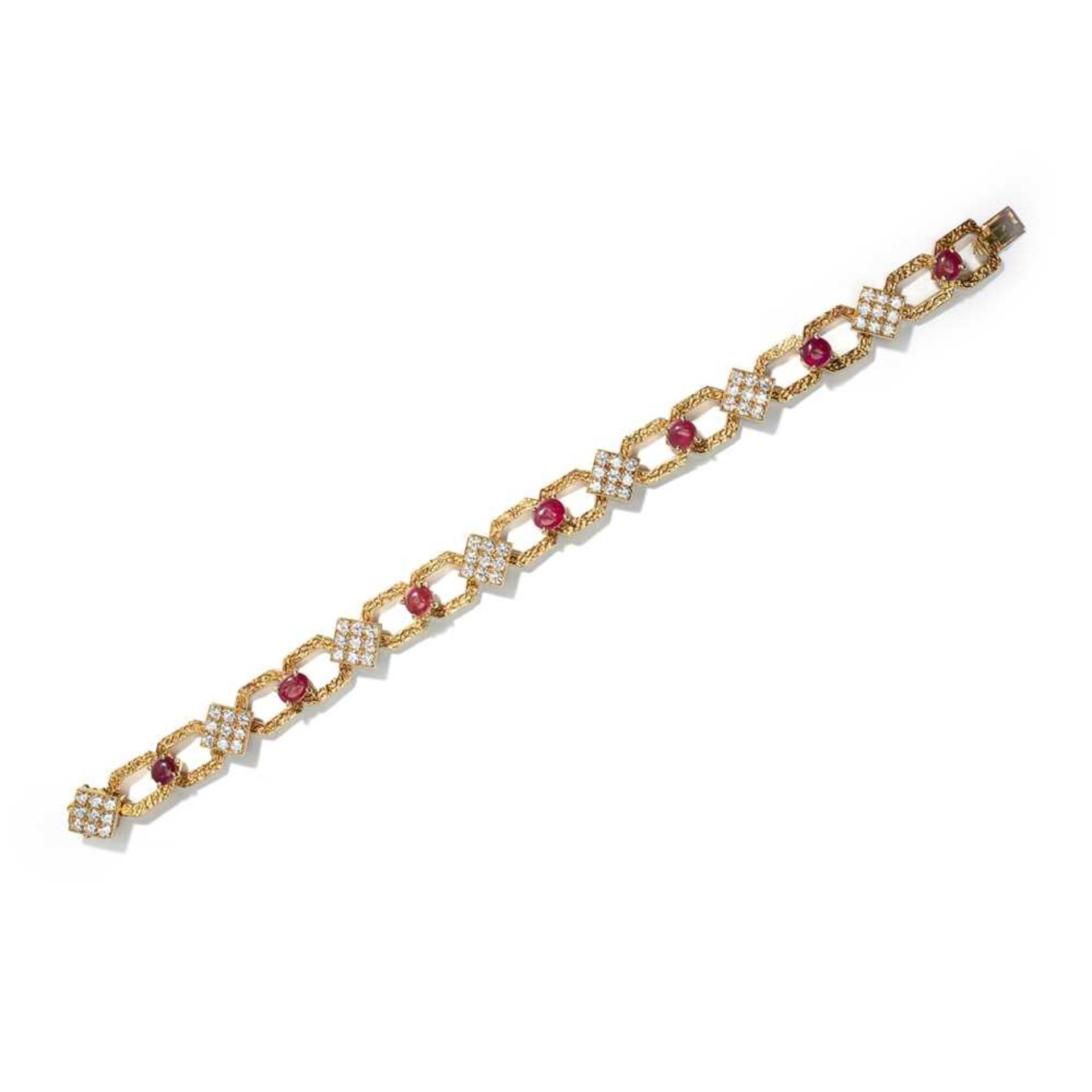 A ruby and diamond-set necklace, bracelet and pair of earrings, by M. Gerard, 1970s - Image 4 of 8