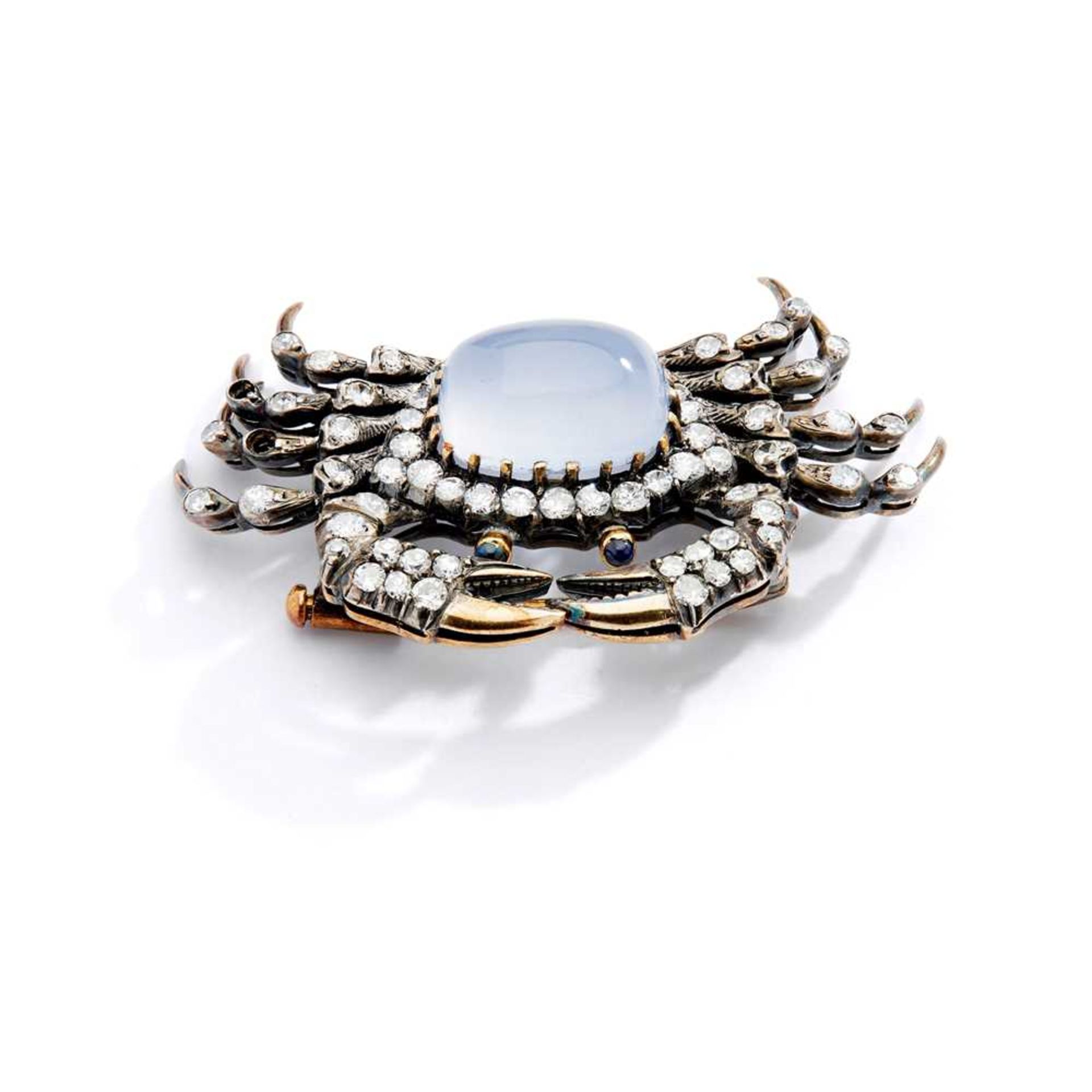 A chalcedony and diamond crab brooch - Image 2 of 6
