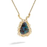 A boulder opal and diamond-set necklace, by David Deakin, circa 1975