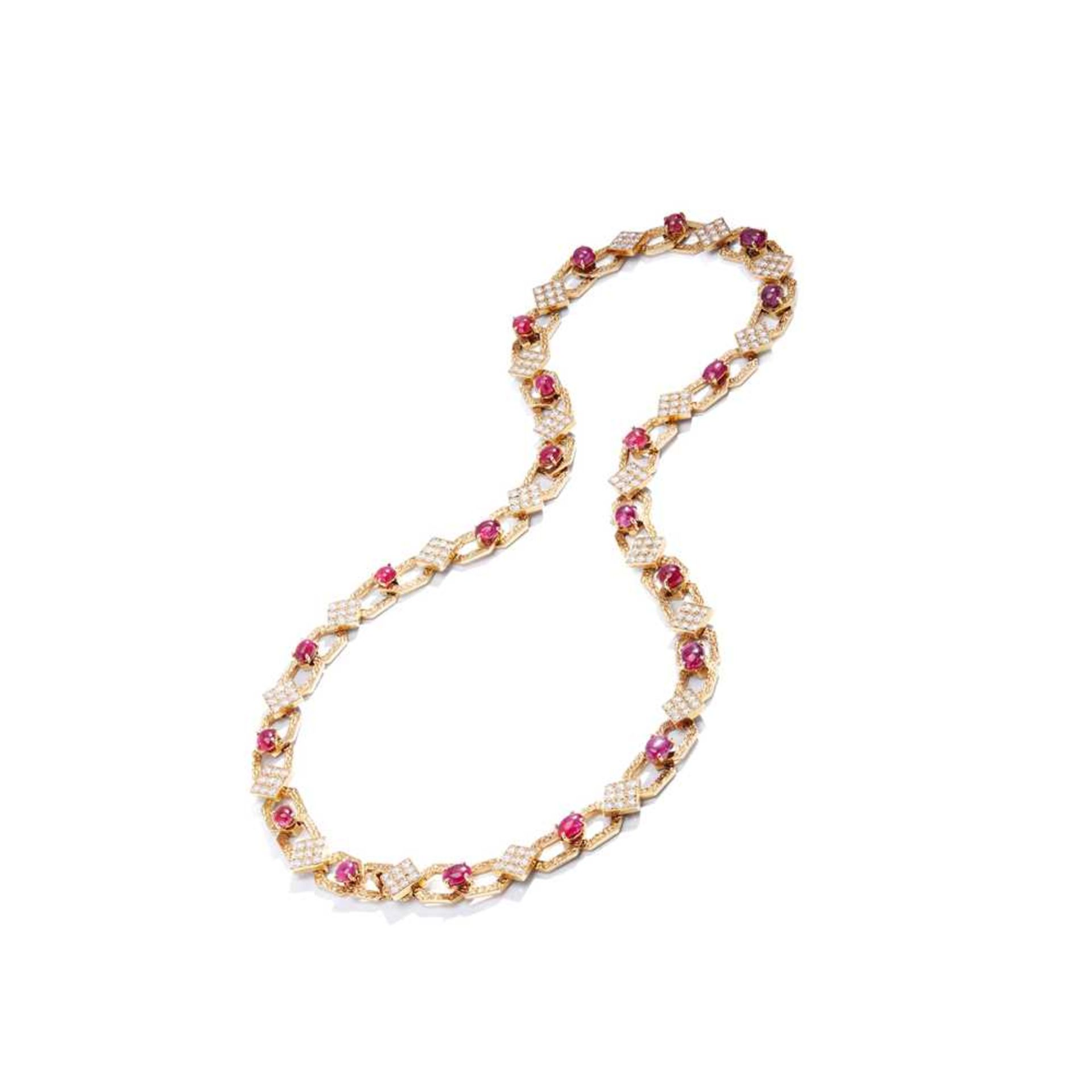 A ruby and diamond-set necklace, bracelet and pair of earrings, by M. Gerard, 1970s - Image 5 of 8