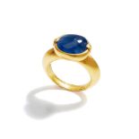 A sapphire single-stone ring