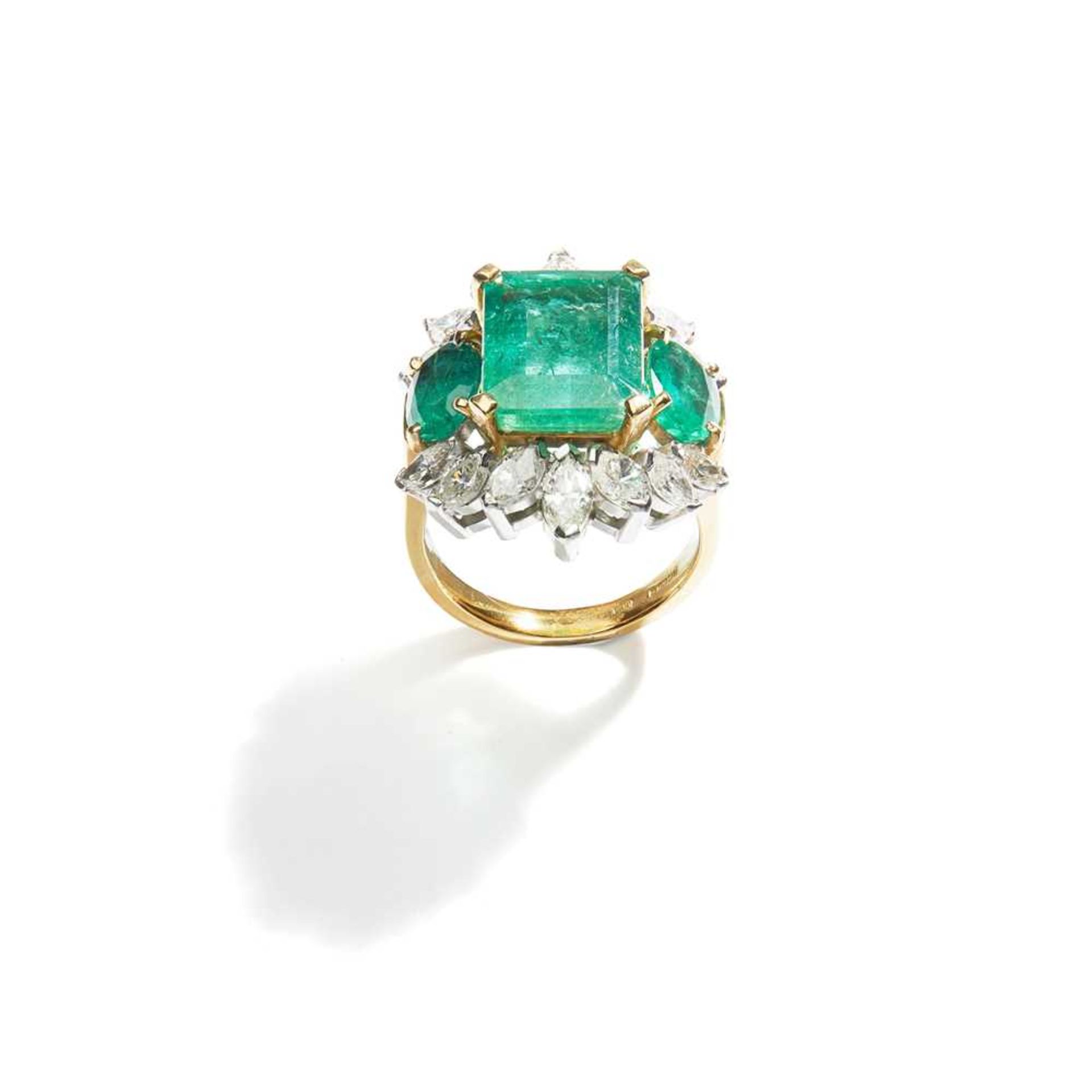 An emerald and diamond dress ring, by Eric N Smith - Image 2 of 2