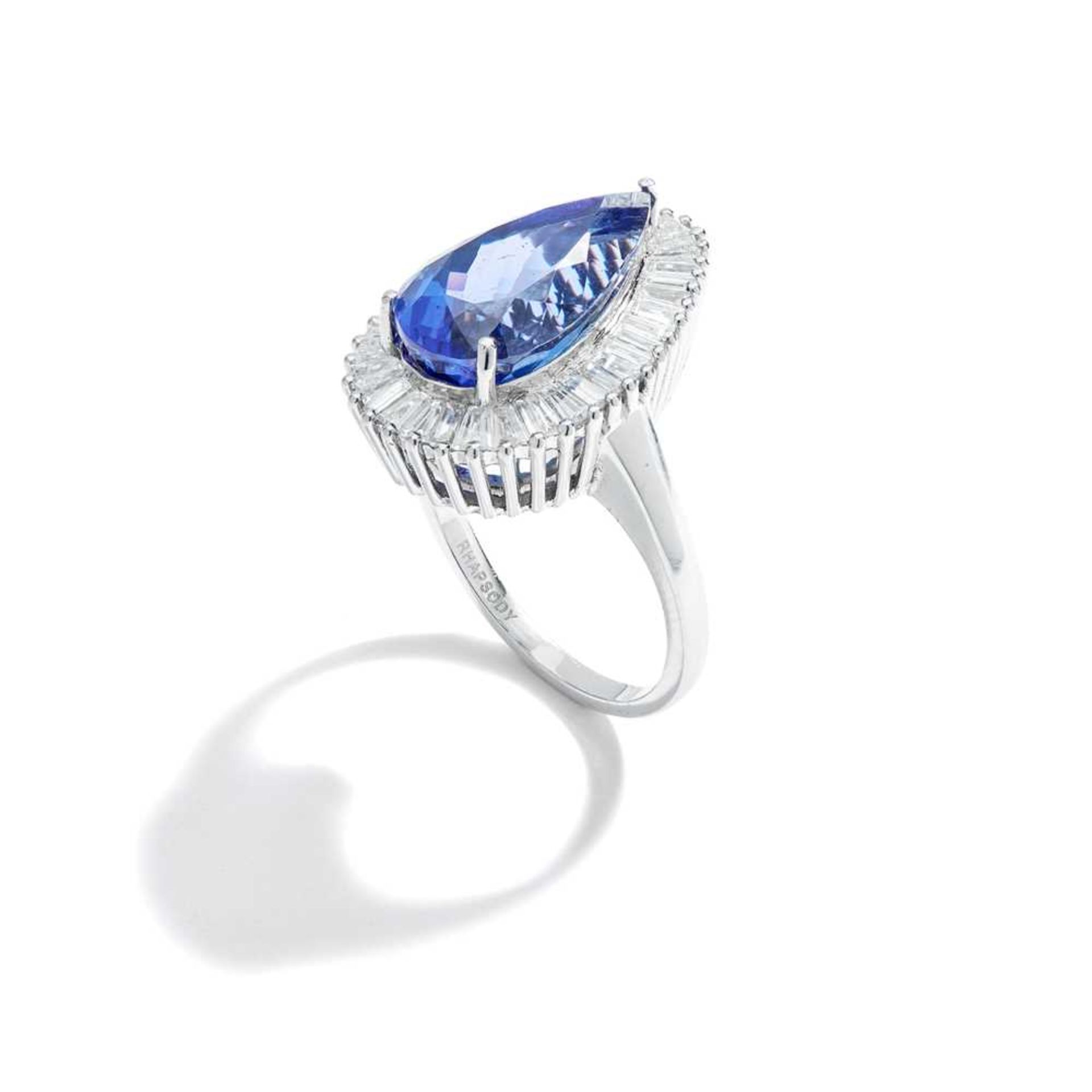 A tanzanite and diamond dress ring - Image 2 of 2