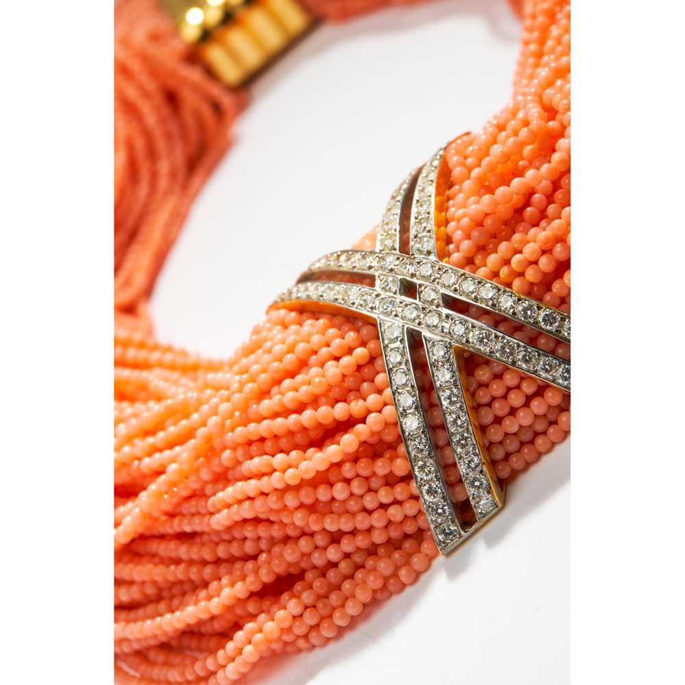 A coral and diamond-set necklace - Image 3 of 3