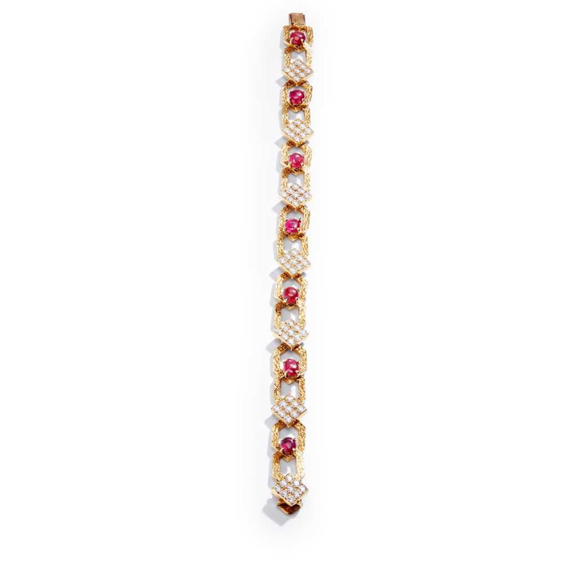 A ruby and diamond-set necklace, bracelet and pair of earrings, by M. Gerard, 1970s - Image 7 of 8