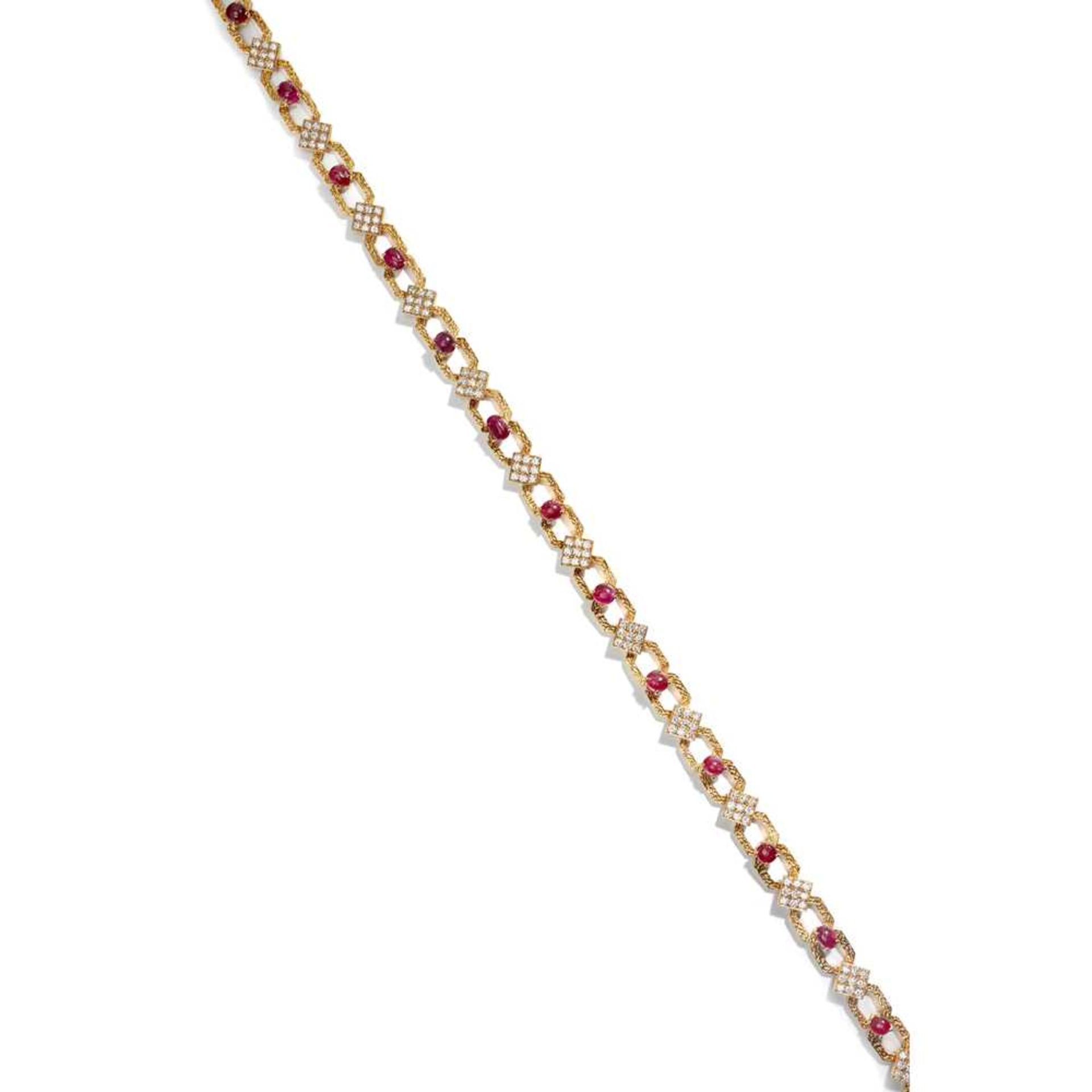 A ruby and diamond-set necklace, bracelet and pair of earrings, by M. Gerard, 1970s - Image 6 of 8