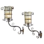 ENGLISH PAIR OF ARTS & CRAFTS WALL LIGHTS, CIRCA 1900