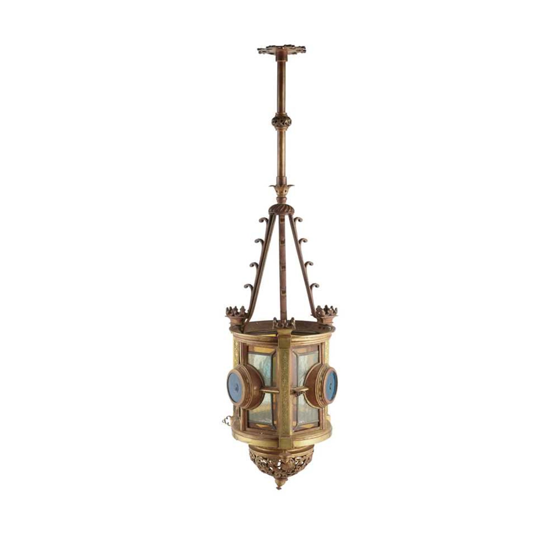 ENGLISH ARTS & CRAFTS HALL LANTERN, CIRCA 1880