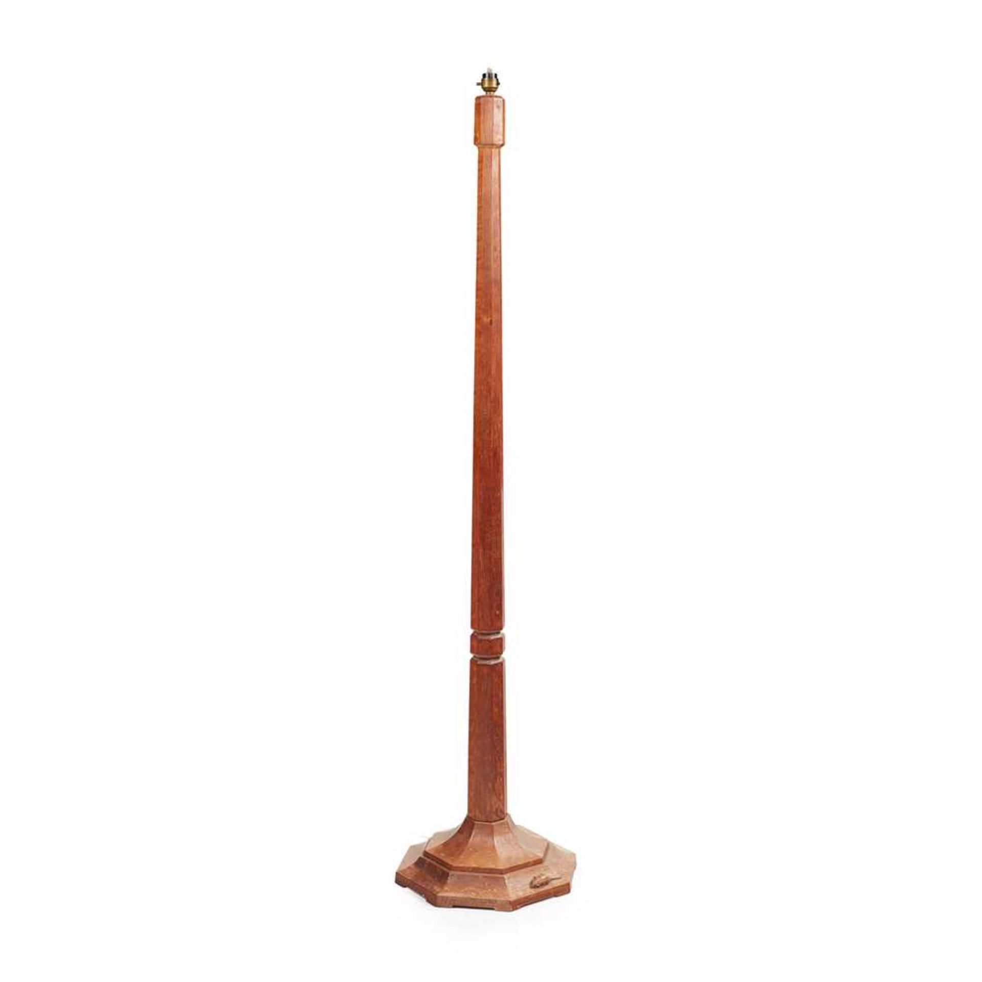 ROBERT 'MOUSEMAN' THOMPSON (1876-1955) STANDARD LAMP, CIRCA 1930