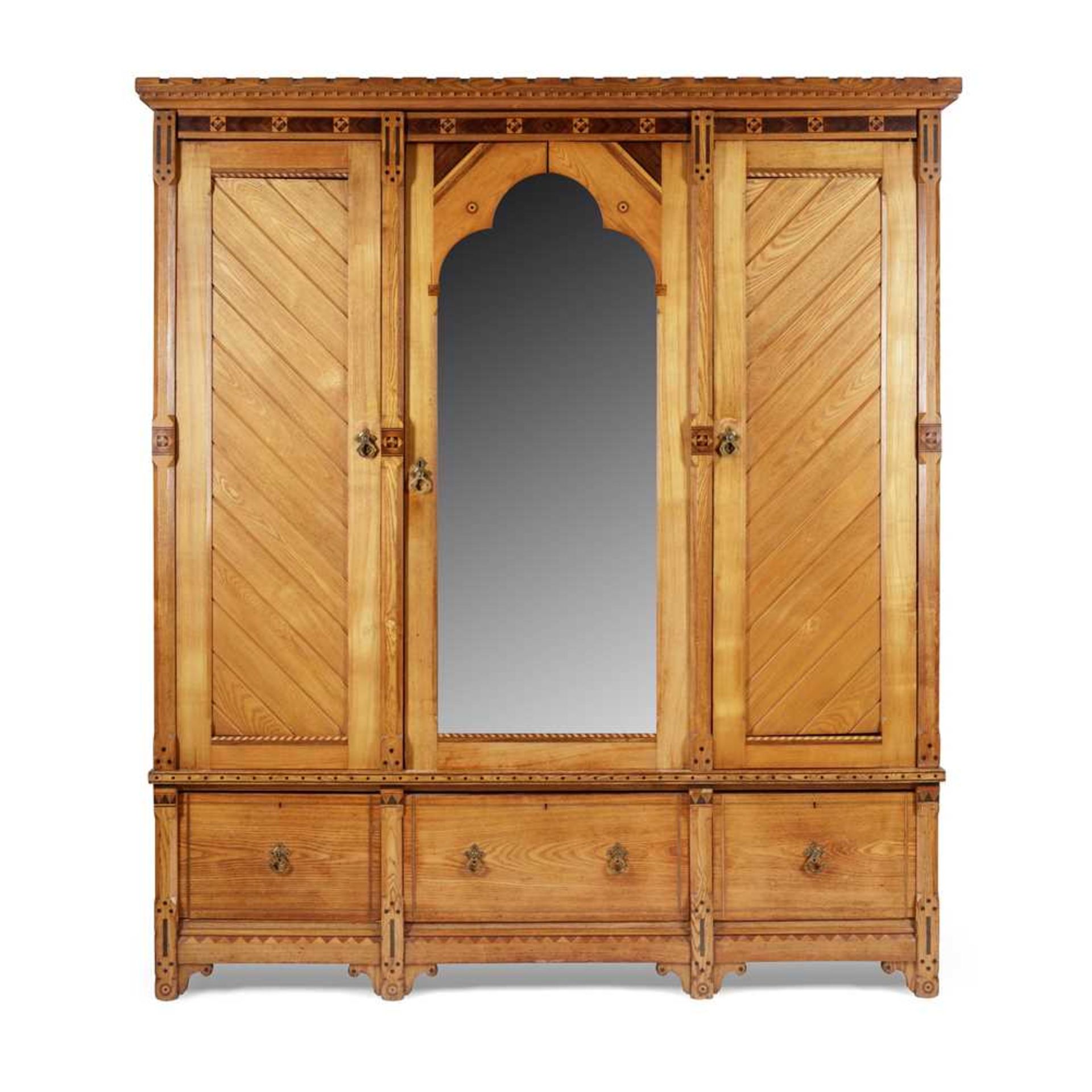 ENGLISH GOTHIC REVIVAL WARDROBE CIRCA 1870