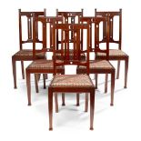 ENGLISH SIX ART NOUVEAU DINING CHAIRS, CIRCA 1900