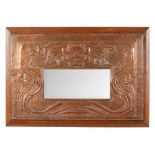 NEWLYN SCHOOL ARTS & CRAFTS WALL MIRROR, CIRCA 1900