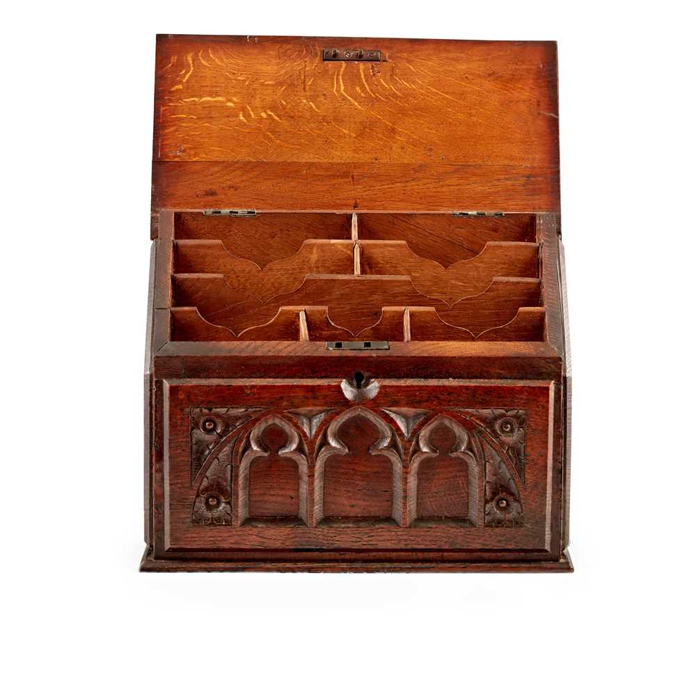 ENGLISH GOTHIC REVIVAL STATIONERY BOX, CIRCA 1890 - Image 2 of 2