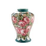 WEMYSS WARE 'CABBAGE ROSES' PATTERN KENMORE VASE, EARLY 20TH CENTURY