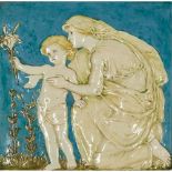 ELLEN MARY ROPE (1855- 1934) (DESIGNER) FOR DELLA ROBBIA POTTERY, BIRKENHEAD 'MOTHER AND CHILD', DAT