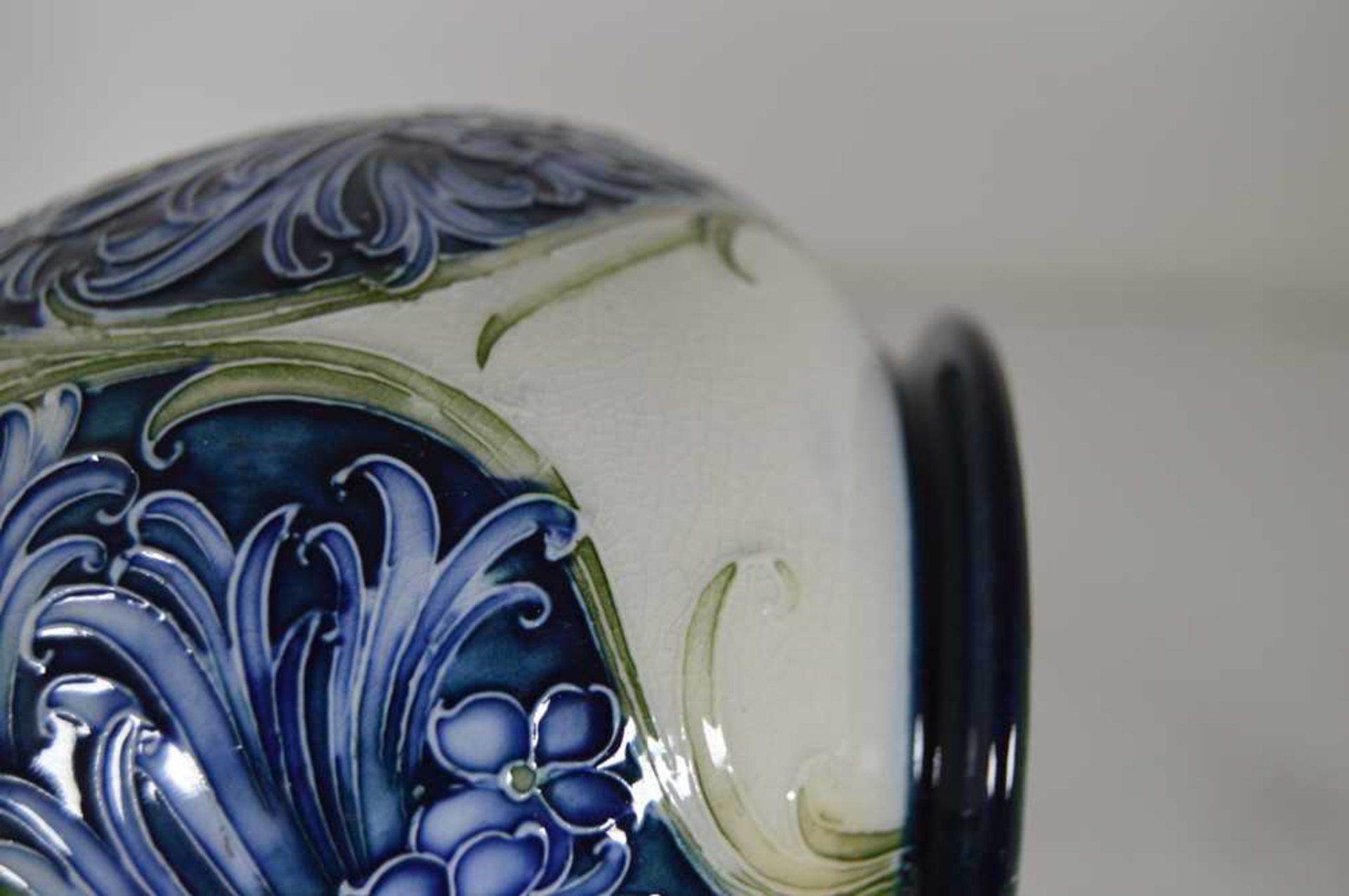 WILLIAM MOORCROFT (1872-1945) FOR JAMES MACINTYRE & CO. ‘FLORIAN WARE’ CORNFLOWER DOUBLE GOURD VASE, - Image 7 of 11