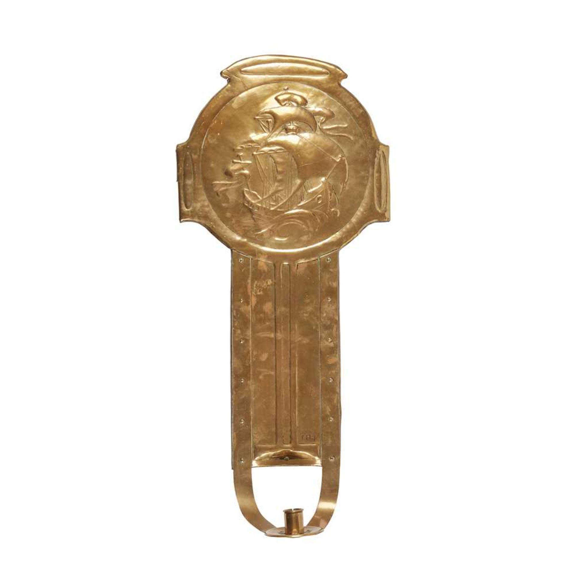 MARION HENDERSON WILSON (1869-1956) BRASS CANDLE SCONCE, CIRCA 1910